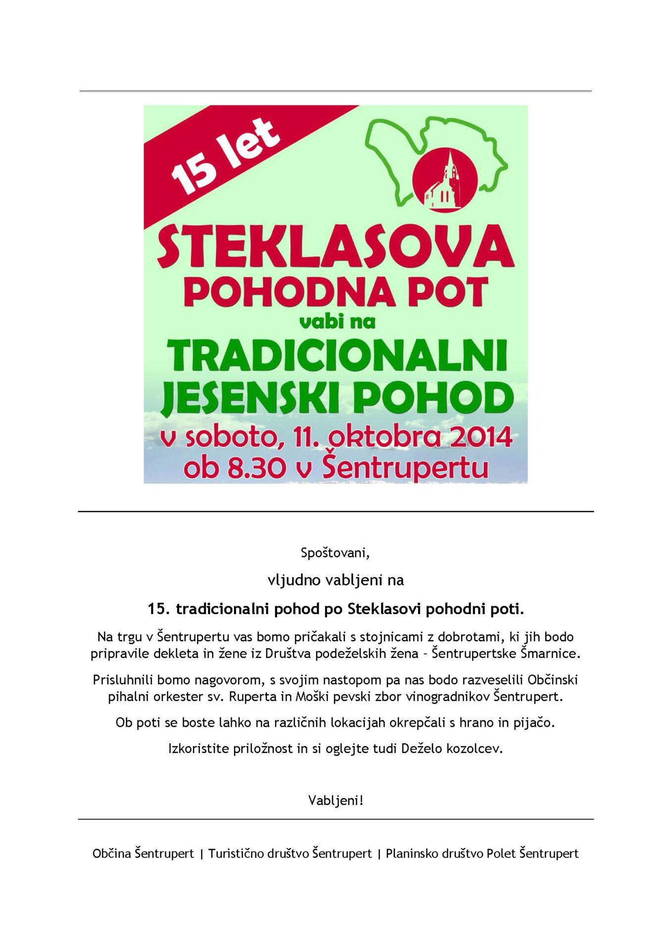 Vabilo na 15. Steklasovo pot (2014)